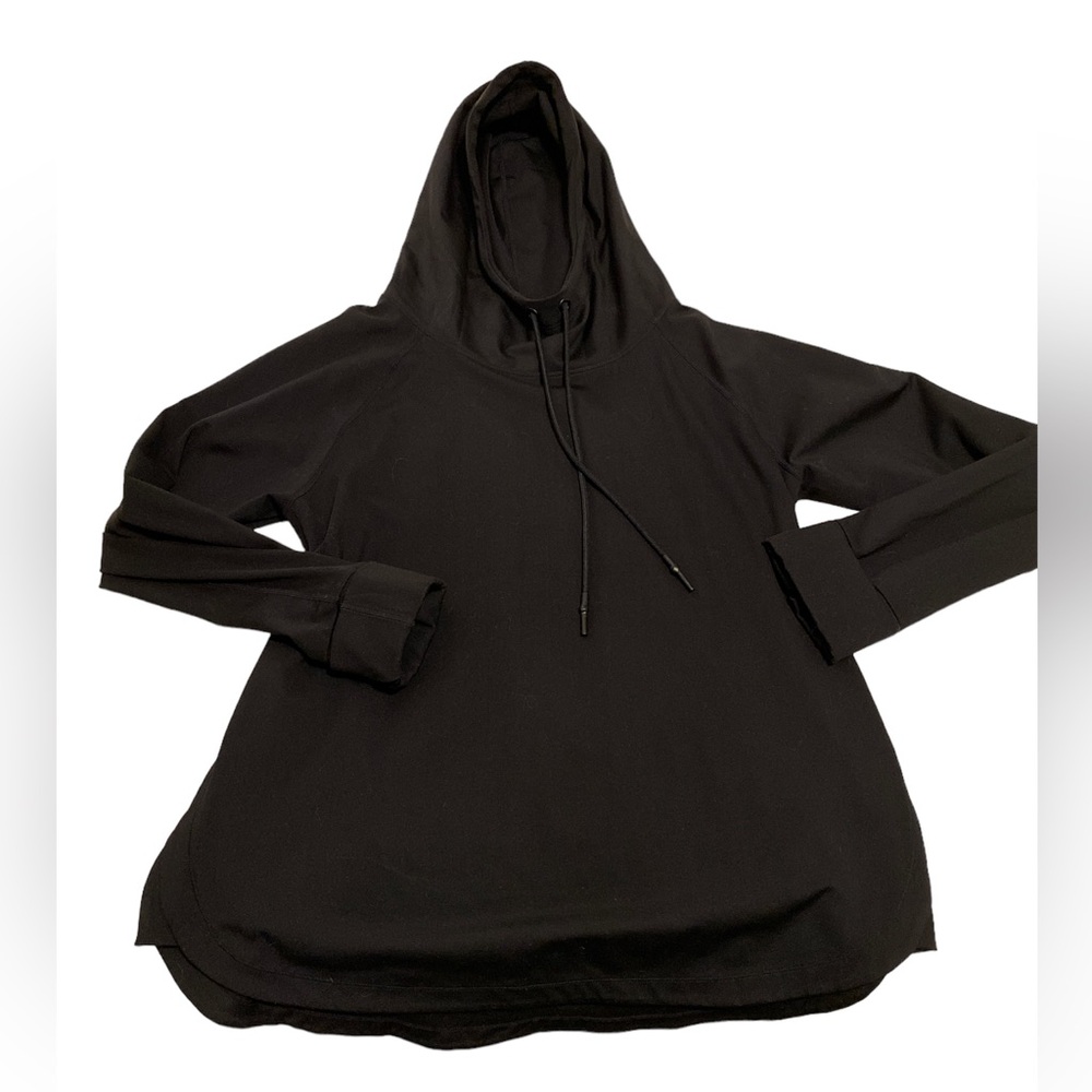 Mono B Black Athletic Hoodie with Thumb Holes from Flaunt Boutique Size L